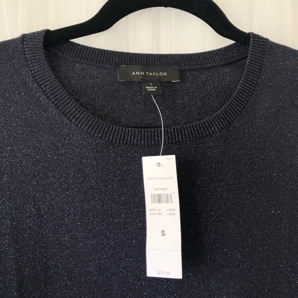 Ann Taylor navy sweater with sparkles NWT - Picture 3 of 5